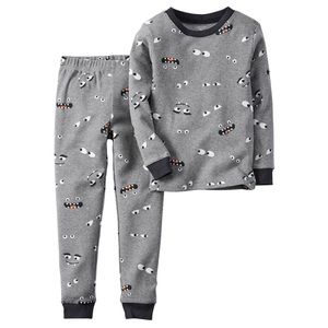 Carter’s Printed Pajamas 5T Holiday Pjs 5 Little Boy Girl Neutral Glow Jammies